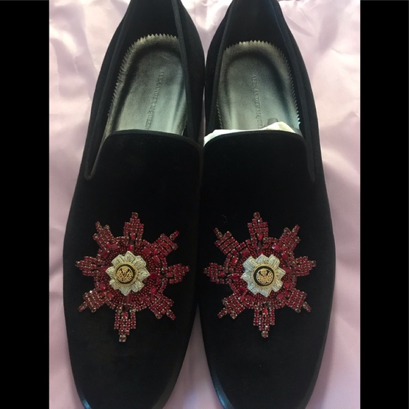 - Alexander McQueen Velvet Embellished Evening Shoe